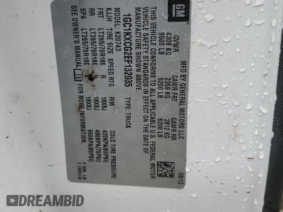 ✅ 2014 Chevrolet Silverado 2500HD LT • VIN: 1GC1KXCG2EF132035 • Лот: 52649525. Опубликован ранее на Copart с пробегом 216 301 миль. Бесплатный доступ к архиву аукционных продаж из США и подробный отчёт об истории автомобиля на DreamBid. Изображение 12.