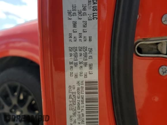 ✅ 2018 Dodge Journey SXT • VIN: 3C4PDDBG0JT257801 • Lot: 56919795. Listed on Copart with 132,751 mi. Free auction sales archive from the USA and detailed vehicle history report at DreamBid. Image 13.