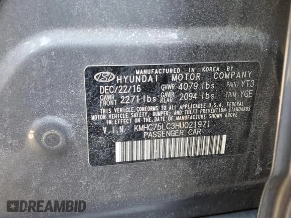 ✅ 2017 Hyundai Ioniq SEL • VIN: KMHC75LC3HU021971 • Lot: 47488085. Wystawiony na Copart z przebiegiem 83 259 mil. Bezpłatny archiwum sprzedaży aukcyjnych z USA i szczegółowy raport historii pojazdu na DreamBid. Zdjęcie 14.