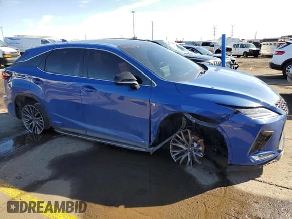 ✅ 2022 Lexus RX 450h F Sport • VIN: 2T2YGMDA4NC087161 • Lot: 41427235. Listed on Copart with 32,027 mi. Free auction sales archive from the USA and detailed vehicle history report at DreamBid. Image 4.