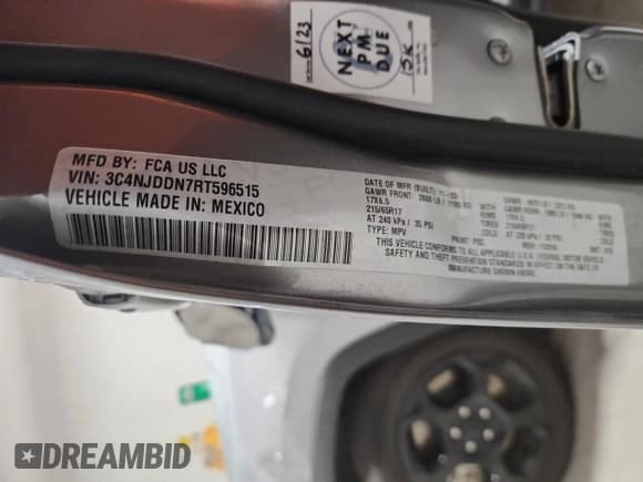 ✅ 2024 Jeep Compass Trailhawk • VIN: 3C4NJDDN7RT596515 • Лот: 93402935. Опубликован ранее на Copart с пробегом 37 658 миль. Бесплатный доступ к архиву аукционных продаж из США и подробный отчёт об истории автомобиля на DreamBid. Изображение 13.