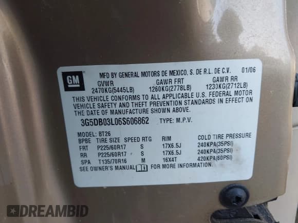 ✅ 2006 Buick Rendezvous • VIN: 3G5DB03L06S606862 • Лот: 42818398. Опубликован ранее на IAAI с пробегом 176 014 миль. Бесплатный доступ к архиву аукционных продаж из США и подробный отчёт об истории автомобиля на DreamBid. Изображение 9.