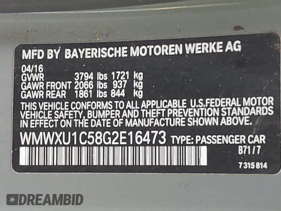 ✅ 2016 MINI Hardtop 4 Door • VIN: WMWXU1C58G2E16473 • Lot: 43503416. Wystawiony na IAAI z przebiegiem 60 448 mil. Bezpłatny archiwum sprzedaży aukcyjnych z USA i szczegółowy raport historii pojazdu na DreamBid. Zdjęcie 9.