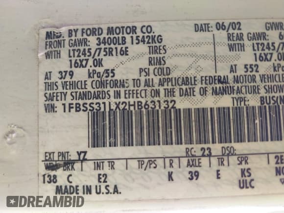 ✅ 2002 Ford Econoline Passenger XL • VIN: 1FBSS31LX2HB63132 • Лот: 41475905. Опубликован ранее на IAAI с пробегом 350 518 миль. Бесплатный доступ к архиву аукционных продаж из США и подробный отчёт об истории автомобиля на DreamBid. Изображение 9.