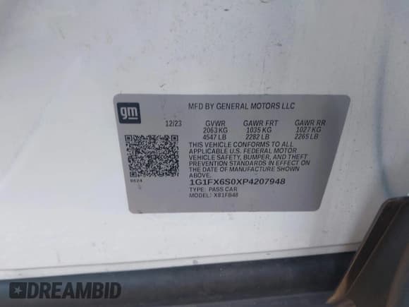 ✅ 2023 Chevrolet Bolt EV 2LT • VIN: 1G1FX6S0XP4207948 • Lot: 41473499. Wystawiony na IAAI z przebiegiem 16 442 mil. Bezpłatny archiwum sprzedaży aukcyjnych z USA i szczegółowy raport historii pojazdu na DreamBid. Zdjęcie 9.