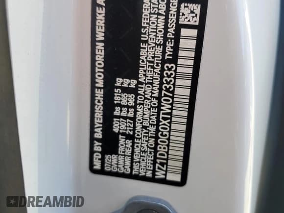 ✅ 2026 Toyota Supra MkV Final Edition • VIN: WZ1DB0G0XTW073333 • Lot: 84799675. Wystawiony na Copart z przebiegiem 1 552 mil. Bezpłatny archiwum sprzedaży aukcyjnych z USA i szczegółowy raport historii pojazdu na DreamBid. Zdjęcie 12.