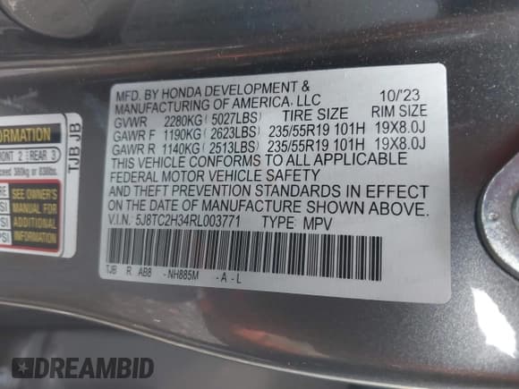 ✅ 2024 Acura RDX • VIN: 5J8TC2H34RL003771 • Lot: 43524853. Listed on IAAI with 19,479 mi. Free auction sales archive from the USA and detailed vehicle history report at DreamBid. Image 9.