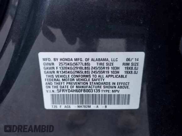 ✅ 2015 Acura MDX Technology • VIN: 5FRYD4H60FB003139 • Lot: 90544965. Listed on Copart with 110,716 mi. Free auction sales archive from the USA and detailed vehicle history report at DreamBid. Image 13.