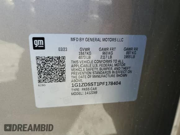 2023 Chevrolet Malibu LT z VIN 1G1ZD5ST1PF178404, wystawiony jako Copart lot #87259115 z przebiegiem 73 194 mil mil oraz Czysty tytuł • Clean title. Historia ofert i sprzedaży dostępna na DreamBid. Obrazek 12.