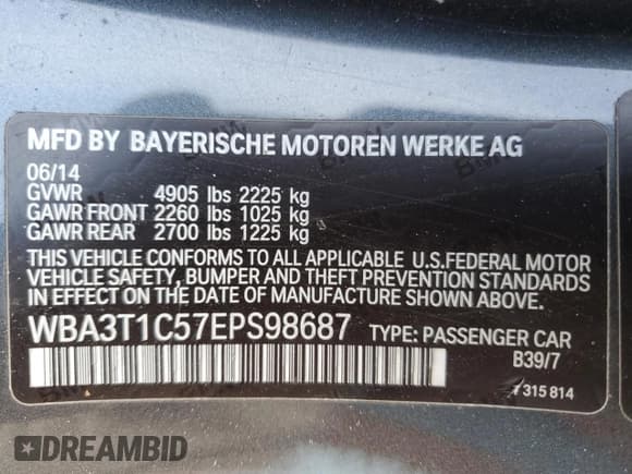 ✅ 2014 BMW 4 Series 428i xDrive • VIN: WBA3T1C57EPS98687 • Лот: 70694835. Опубликован ранее на Copart с пробегом 113 161 миль. Бесплатный доступ к архиву аукционных продаж из США и подробный отчёт об истории автомобиля на DreamBid. Изображение 13.