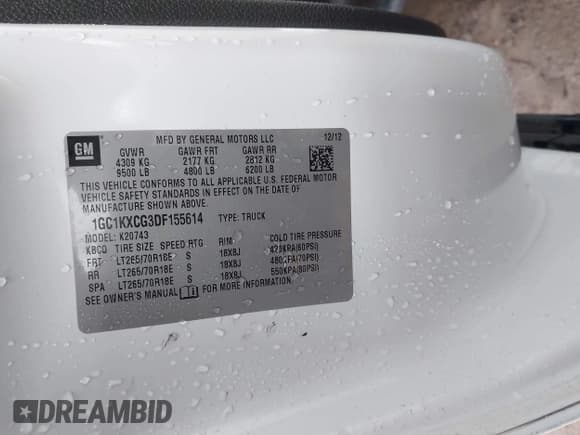 ✅ 2013 Chevrolet Silverado 2500HD LT • VIN: 1GC1KXCG3DF155614 • Лот: 43762478. Опубликован ранее на IAAI с пробегом 100 627 миль. Бесплатный доступ к архиву аукционных продаж из США и подробный отчёт об истории автомобиля на DreamBid. Изображение 9.