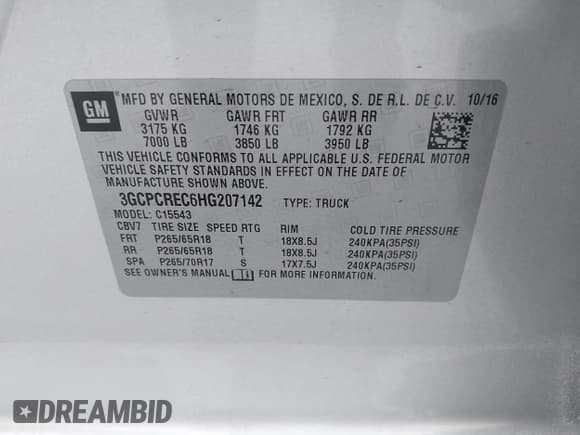 ✅ 2017 Chevrolet Silverado 1500 LT • VIN: 3GCPCREC6HG207142 • Лот: 43256548. Опубликован ранее на IAAI с пробегом 78 897 миль. Бесплатный доступ к архиву аукционных продаж из США и подробный отчёт об истории автомобиля на DreamBid. Изображение 9.