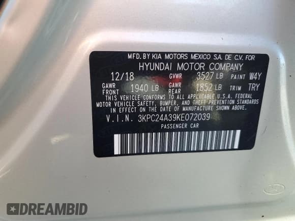 ✅ 2019 Hyundai Accent SE • VIN: 3KPC24A39KE072039 • Лот: 44016905. Опубликован ранее на Copart с пробегом 118 170 миль. Бесплатный доступ к архиву аукционных продаж из США и подробный отчёт об истории автомобиля на DreamBid. Изображение 12.