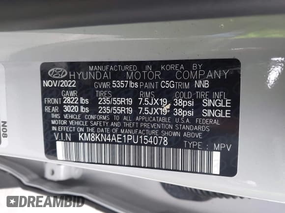 ✅ 2023 Hyundai Ioniq 5 SEL • VIN: KM8KN4AE1PU154078 • Lot: 42932265. Listed on IAAI with 8,662 mi. Free auction sales archive from the USA and detailed vehicle history report at DreamBid. Image 9.