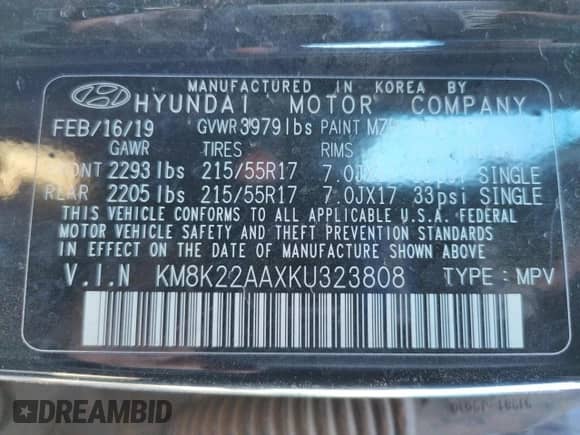 2019 Hyundai Kona SEL z VIN KM8K22AAXKU323808, wystawiony jako Copart lot #72089632 z przebiegiem 13 436 mil mil oraz . Historia ofert i sprzedaży dostępna na DreamBid. Obrazek 14.