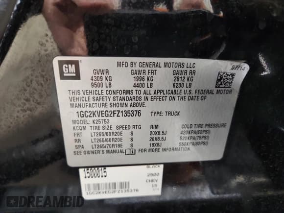 ✅ 2015 Chevrolet Silverado 2500HD LT • VIN: 1GC2KVEG2FZ135376 • Лот: 91713665. Опубликован ранее на Copart с пробегом 99 448 миль. Бесплатный доступ к архиву аукционных продаж из США и подробный отчёт об истории автомобиля на DreamBid. Изображение 13.