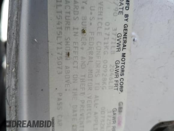 ✅ 1990 Chevrolet Corsica • VIN: 1G1LT54T5LY175073 • Лот: 71889604. Опубликован ранее на Copart с пробегом 111 578 миль. Бесплатный доступ к архиву аукционных продаж из США и подробный отчёт об истории автомобиля на DreamBid. Изображение 12.