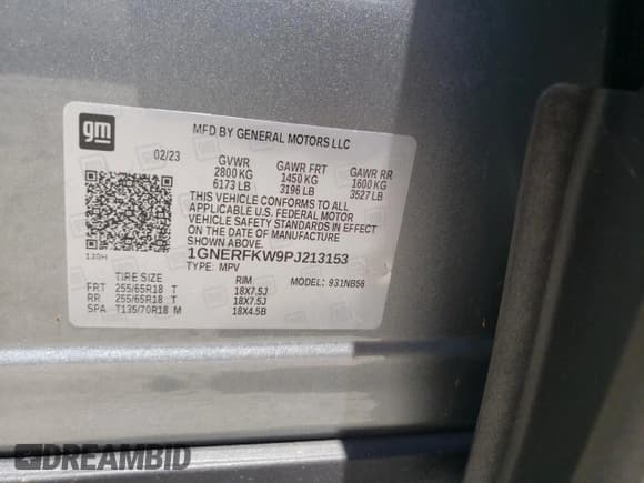 ✅ 2023 Chevrolet Traverse LS • VIN: 1GNERFKW9PJ213153 • Lot: 67842944. Wystawiony na Copart z przebiegiem 13 056 mil. Bezpłatny archiwum sprzedaży aukcyjnych z USA i szczegółowy raport historii pojazdu na DreamBid. Zdjęcie 12.