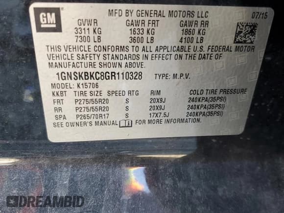 ✅ 2016 Chevrolet Tahoe LT • VIN: 1GNSKBKC8GR110328 • Lot: 81011585. Wystawiony na Copart z przebiegiem 194 157 mil. Bezpłatny archiwum sprzedaży aukcyjnych z USA i szczegółowy raport historii pojazdu na DreamBid. Zdjęcie 13.