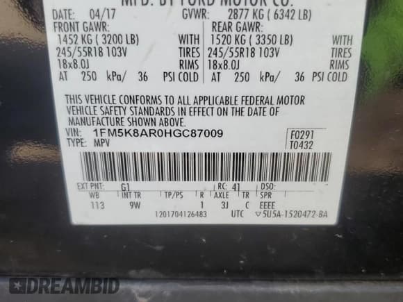 ✅ 2017 Ford Police Interceptor Utility • VIN: 1FM5K8AR0HGC87009 • Лот: 56338045. Опубликован ранее на Copart с пробегом 176 218 миль. Бесплатный доступ к архиву аукционных продаж из США и подробный отчёт об истории автомобиля на DreamBid. Изображение 12.