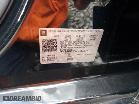 ✅ 2018 Chevrolet Silverado 1500 LT • VIN: 3GCUKREC3JG551538 • Лот: 87404545. Опубликован ранее на Copart с пробегом 175 968 миль. Бесплатный доступ к архиву аукционных продаж из США и подробный отчёт об истории автомобиля на DreamBid. Изображение 12.