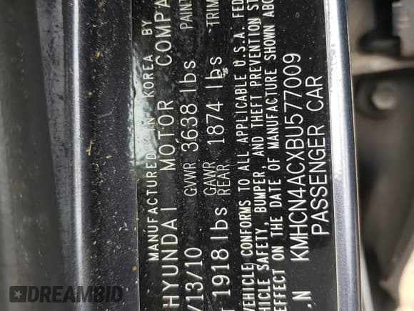 ✅ 2011 Hyundai Accent GLS • VIN: KMHCN4ACXBU577009 • Лот: 58304405. Опубликован ранее на Copart с пробегом 196 588 миль. Бесплатный доступ к архиву аукционных продаж из США и подробный отчёт об истории автомобиля на DreamBid. Изображение 12.