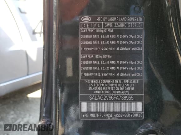 ✅ 2015 Land Rover LR4 HSE • VIN: SALAG2V66FA738955 • Лот: 43031794. Опубликован ранее на Copart с пробегом 96 906 миль. Бесплатный доступ к архиву аукционных продаж из США и подробный отчёт об истории автомобиля на DreamBid. Изображение 12.