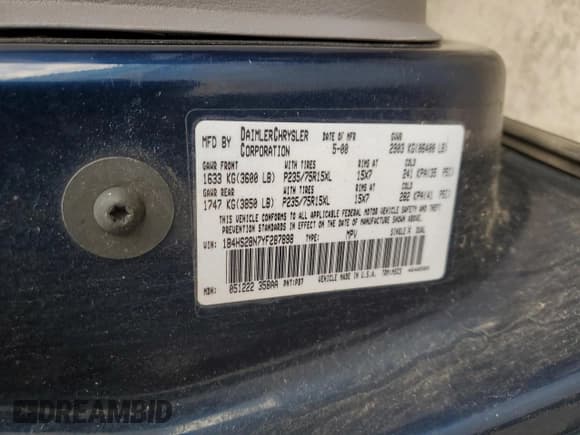 ✅ 2000 Dodge Durango • VIN: 1B4HS28N7YF287898 • Lot: 58996215. Wystawiony na Copart z przebiegiem 135 442 mil. Bezpłatny archiwum sprzedaży aukcyjnych z USA i szczegółowy raport historii pojazdu na DreamBid. Zdjęcie 13.