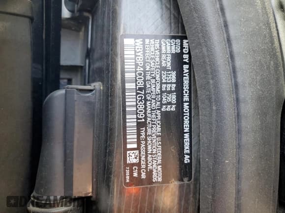 ✅ 2020 BMW i3 • VIN: WBY8P4C08L7G38091 • Lot: 69624915. Listed on Copart with 28,307 mi. Free auction sales archive from the USA and detailed vehicle history report at DreamBid. Image 12.