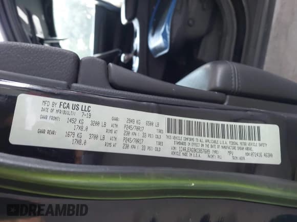 ✅ 2019 Jeep Grand Cherokee Altitude • VIN: 1C4RJEAG9KC857609 • Lot: 43566742. Listed on IAAI with Not provided. Free auction sales archive from the USA and detailed vehicle history report at DreamBid. Image 9.