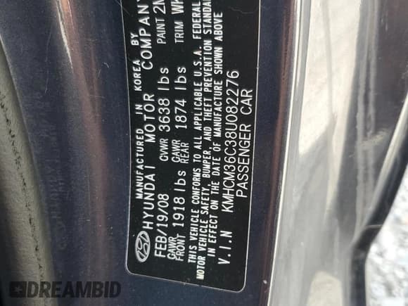 ✅ 2008 Hyundai Accent GS • VIN: KMHCM36C38U082276 • Лот: 57222655. Опубликован ранее на Copart с пробегом 198 504 миль. Бесплатный доступ к архиву аукционных продаж из США и подробный отчёт об истории автомобиля на DreamBid. Изображение 12.