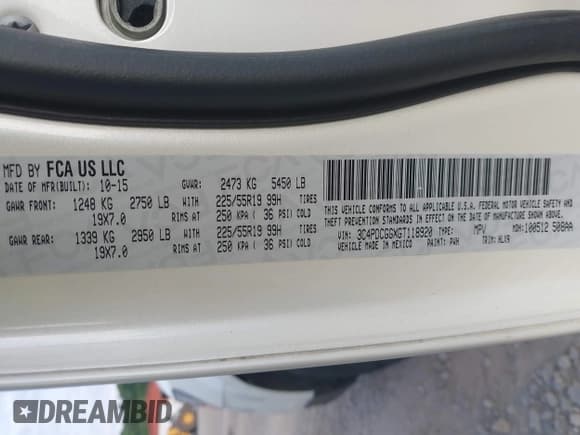 ✅ 2016 Dodge Journey Crossroad • VIN: 3C4PDCGGXGT118920 • Лот: 42764449. Опубликован ранее на IAAI с пробегом 102 937 миль. Бесплатный доступ к архиву аукционных продаж из США и подробный отчёт об истории автомобиля на DreamBid. Изображение 9.