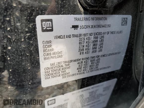 ✅ 2021 Chevrolet Silverado 1500 LT • VIN: 1GCRYJEK0MZ442150 • Lot: 69899544. Wystawiony na Copart z przebiegiem 27 499 mil. Bezpłatny archiwum sprzedaży aukcyjnych z USA i szczegółowy raport historii pojazdu na DreamBid. Zdjęcie 12.