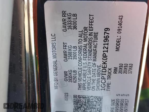 ✅ 2023 Chevrolet Colorado 4WD Z71 • VIN: 1GCPTDEK0P1219679 • Lot: 91065435. Listed on Copart with 9,982 mi. Free auction sales archive from the USA and detailed vehicle history report at DreamBid. Image 12.