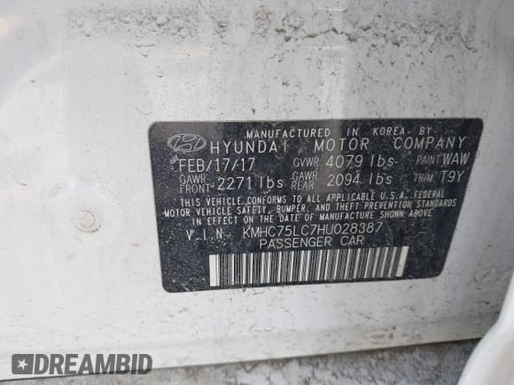 ✅ 2017 Hyundai Ioniq SEL • VIN: KMHC75LC7HU028387 • Lot: 41827441. Wystawiony na IAAI z przebiegiem 72 370 mil. Bezpłatny archiwum sprzedaży aukcyjnych z USA i szczegółowy raport historii pojazdu na DreamBid. Zdjęcie 9.