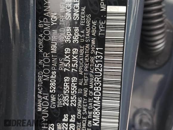 ✅ 2024 Hyundai Ioniq 5 SE Standard Range • VIN: KM8KM4DB3RU251371 • Lot: 53252665. Wystawiony na Copart z przebiegiem 10 947 mil. Bezpłatny archiwum sprzedaży aukcyjnych z USA i szczegółowy raport historii pojazdu na DreamBid. Zdjęcie 12.