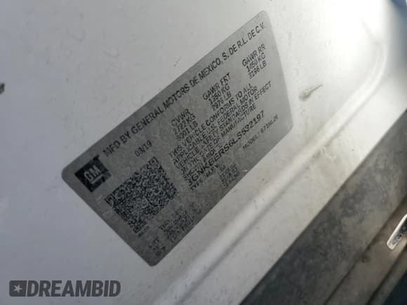 ✅ 2020 Chevrolet Blazer RS • VIN: 3GNKBERS6LS532197 • Лот: 91528525. Опубликован ранее на Copart с пробегом 142 742 миль. Бесплатный доступ к архиву аукционных продаж из США и подробный отчёт об истории автомобиля на DreamBid. Изображение 13.