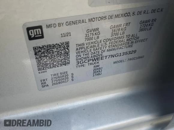 ✅ 2022 Chevrolet Silverado 1500 • VIN: 3GCPWEET7NG135329 • Lot: 51646865. Listed on Copart with 85,864 mi. Free auction sales archive from the USA and detailed vehicle history report at DreamBid. Image 12.