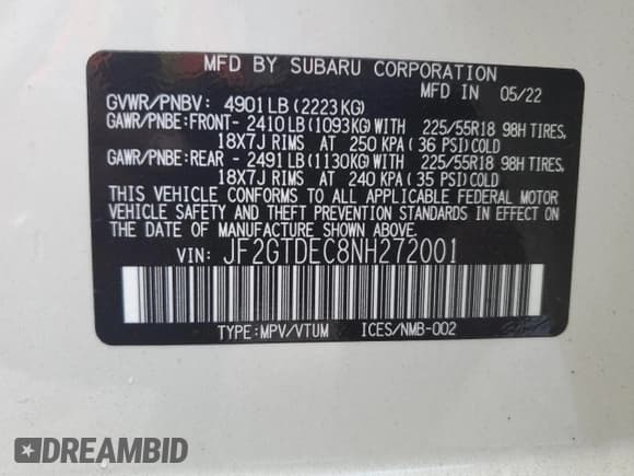 ✅ 2022 Subaru Crosstrek • VIN: JF2GTDEC8NH272001 • Lot: 86323895. Wystawiony na Copart z przebiegiem 24 404 mil. Bezpłatny archiwum sprzedaży aukcyjnych z USA i szczegółowy raport historii pojazdu na DreamBid. Zdjęcie 13.