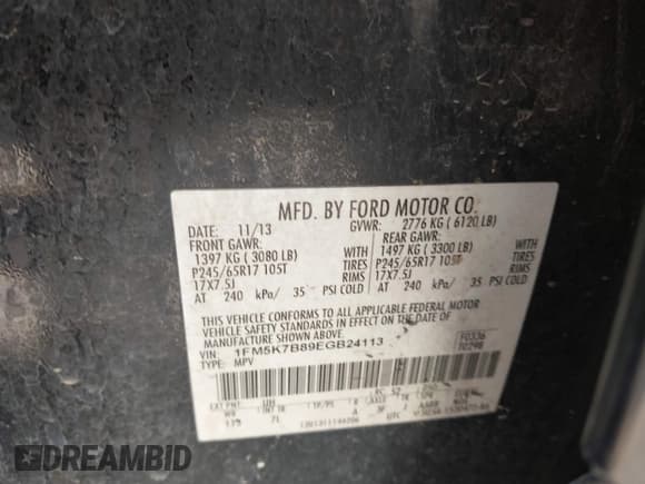 ✅ 2014 Ford Explorer • VIN: 1FM5K7B89EGB24113 • Lot: 42119322. Wystawiony na IAAI z przebiegiem 173 702 mil. Bezpłatny archiwum sprzedaży aukcyjnych z USA i szczegółowy raport historii pojazdu na DreamBid. Zdjęcie 9.