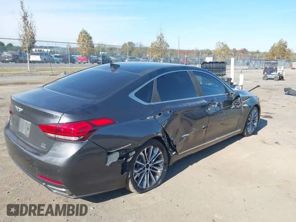 ✅ 2017 Genesis G80 3.8L • VIN: KMHGN4JE3HU199658 • Lot: 43510759. Listed on IAAI with 133,482 mi. Free auction sales archive from the USA and detailed vehicle history report at DreamBid. Image 4.