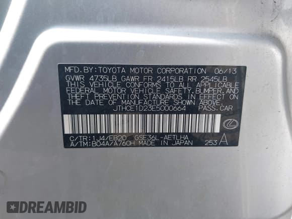 ✅ 2014 Lexus IS 350 • VIN: JTHCE1D23E5000664 • Lot: 42536610. Wystawiony na IAAI z przebiegiem 102 092 mil. Bezpłatny archiwum sprzedaży aukcyjnych z USA i szczegółowy raport historii pojazdu na DreamBid. Zdjęcie 9.