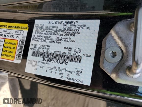 ✅ 2014 Ford Fusion SE • VIN: 3FA6P0H74ER336089 • Лот: 92567125. Опубликован ранее на Copart с пробегом 104 438 миль. Бесплатный доступ к архиву аукционных продаж из США и подробный отчёт об истории автомобиля на DreamBid. Изображение 13.