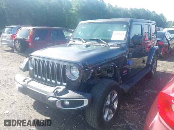 ✅ 2021 Jeep Wrangler Unlimited Sahara • VIN: 1C4HJXEN5MW625834 • Lot: 42635428. Listed on IAAI with 81,888 mi. Free auction sales archive from the USA and detailed vehicle history report at DreamBid. Image 2.