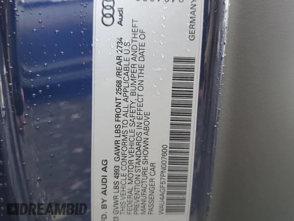 ✅ 2023 Audi A5 Cabriolet S line Premium Plus • VIN: WAU4AGF57PN007600 • Lot: 90586505. Listed on Copart with 15,036 mi. Free auction sales archive from the USA and detailed vehicle history report at DreamBid. Image 13.