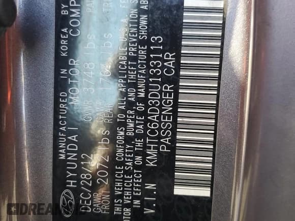 ✅ 2013 Hyundai Veloster w/Black Int • VIN: KMHTC6AD3DU133113 • Lot: 85893134. Wystawiony na Copart z przebiegiem 114 558 mil. Bezpłatny archiwum sprzedaży aukcyjnych z USA i szczegółowy raport historii pojazdu na DreamBid. Zdjęcie 12.