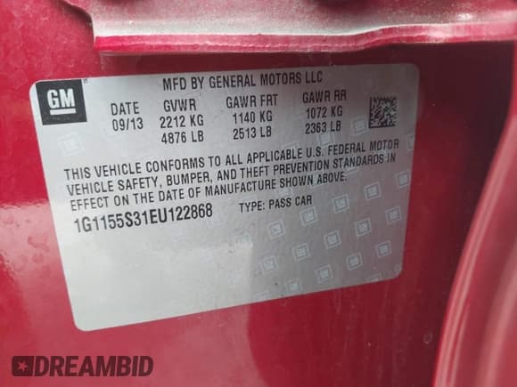 ✅ 2014 Chevrolet Impala LTZ • VIN: 1G1155S31EU122868 • Lot: 43258562. Wystawiony na IAAI z przebiegiem 48 381 mil. Bezpłatny archiwum sprzedaży aukcyjnych z USA i szczegółowy raport historii pojazdu na DreamBid. Zdjęcie 9.