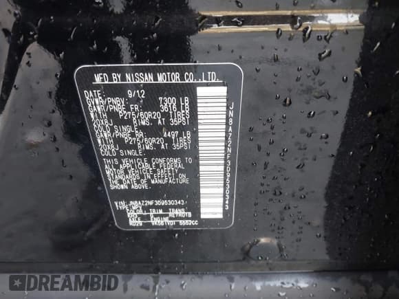 ✅ 2013 Infiniti QX56 • VIN: JN8AZ2NF3D9530343 • Лот: 41359191. Опубликован ранее на IAAI с пробегом 234 946 миль. Бесплатный доступ к архиву аукционных продаж из США и подробный отчёт об истории автомобиля на DreamBid. Изображение 9.