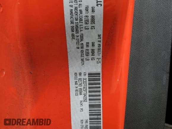 ✅ 2015 FIAT 500e • VIN: 3C3CFFGE5FT642262 • Lot: 58604905. Listed on Copart with 54,740 mi. Free auction sales archive from the USA and detailed vehicle history report at DreamBid. Image 12.