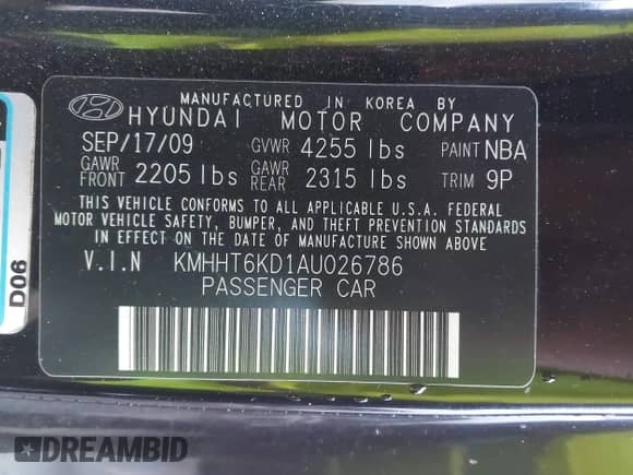 2010 Hyundai Genesis Coupe Premium с VIN KMHHT6KD1AU026786, выставлен на аукционе IAAI как лот 40984275 с пробегом 157 284 миль миль и . История ставок и продаж доступна на DreamBid. Изображение 9.